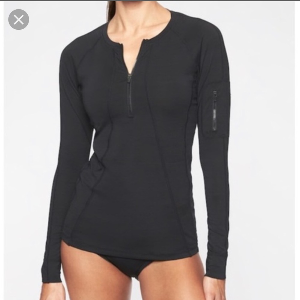Athleta Pacifica half zip long sleeve rash guard